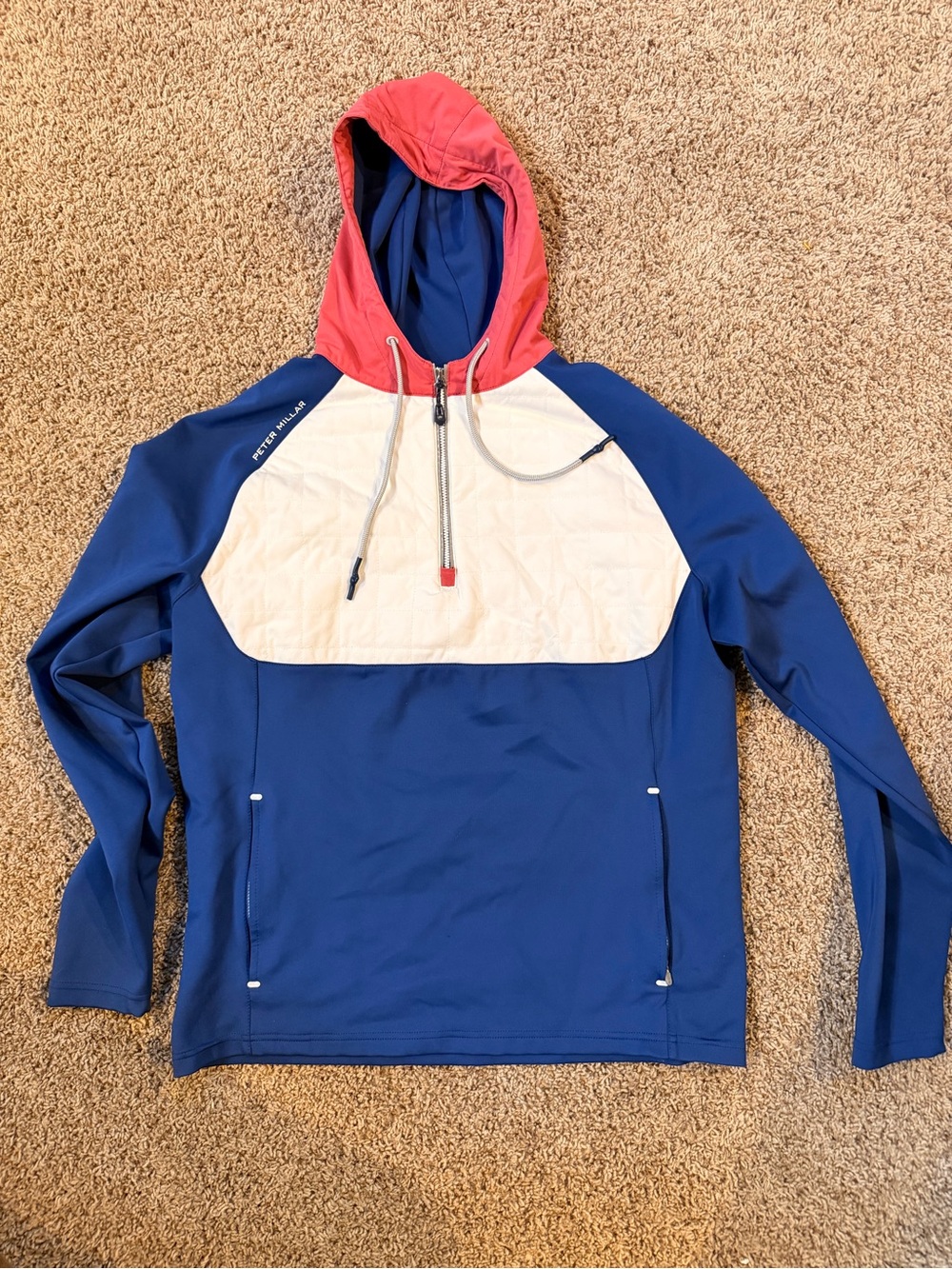RARE-Peter Millar Hyperlight Weld Hybrid 1/4 zip hoodie.